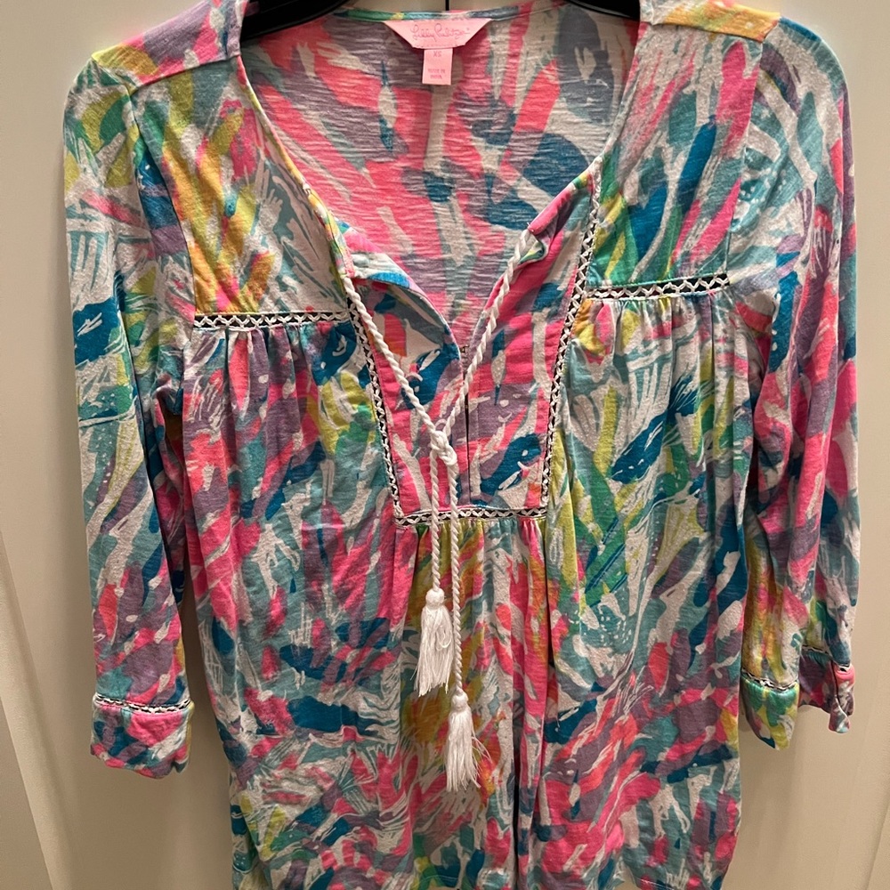Lilly Pulitzer Tilda Tunic Top Sparkling Sands Size XS